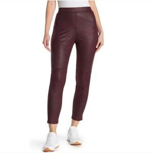Free People Leggings Midnight Vegan Faux Suede Medium M Wine Burgundy